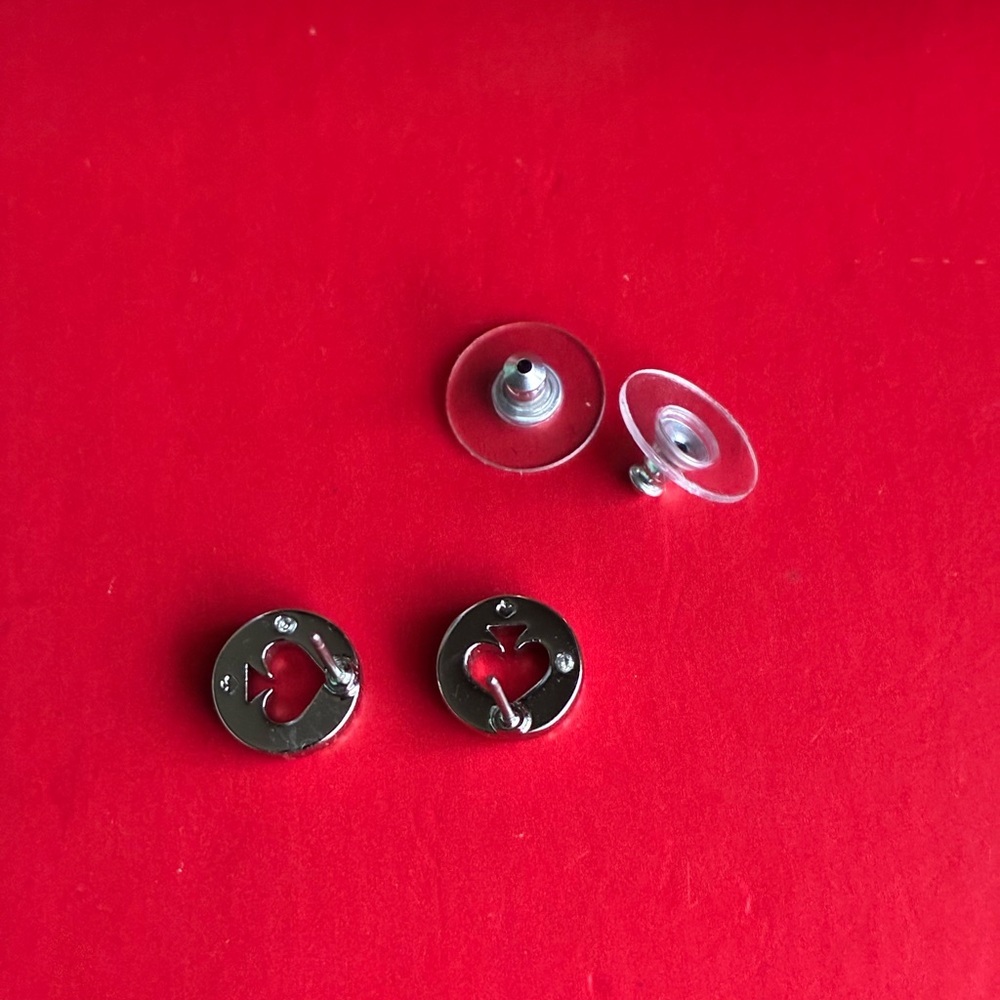 Kate Spade Silver and Crystal Spade Earrings - Picture 5 of 8